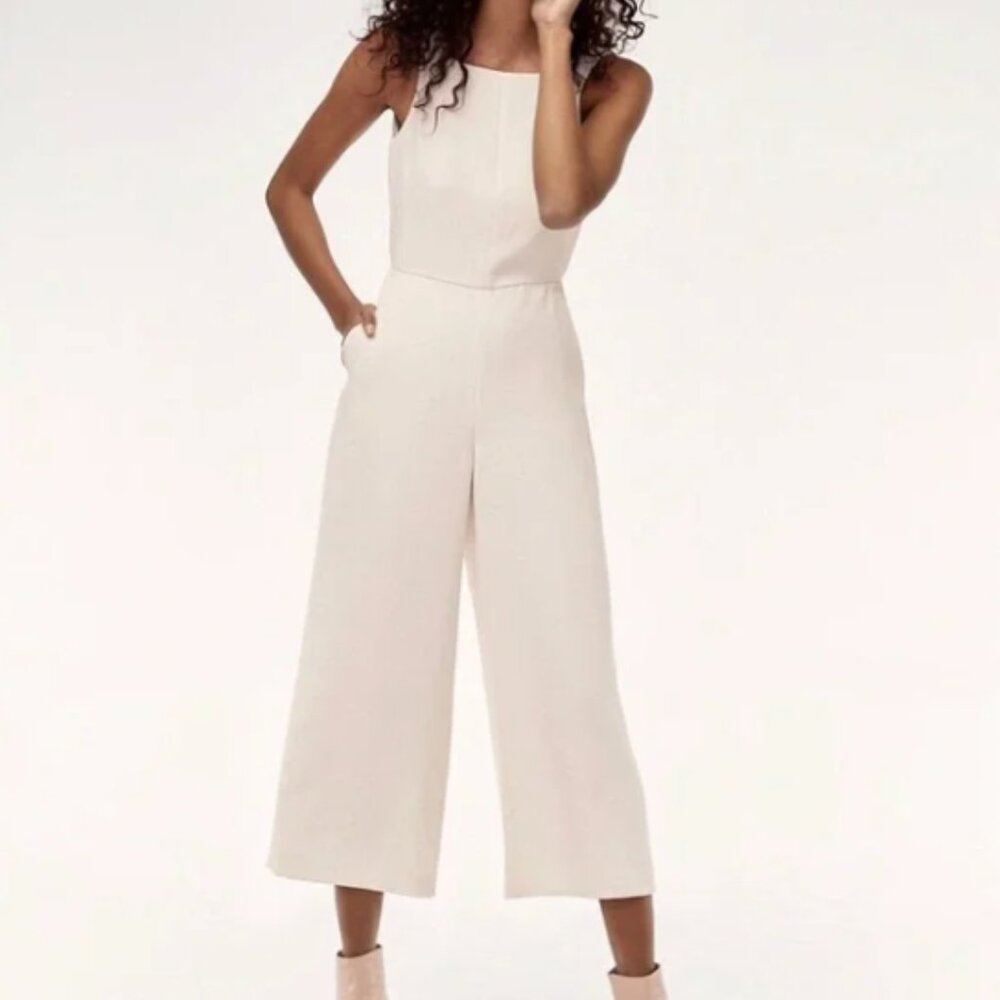 ARITZIA Wilfred Cream Ecoulement Jumpsuit